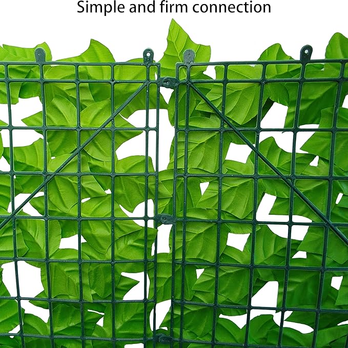 Artificial Ivy Privacy Fence Wall Screen: 48X120 in UV-Anti Faux Greenery Backdrop Ivy Vine Leaf Hedges Fence Panels for Patio, Balcony, Garden, Backyard Indoor Outdoor Light Green Decor