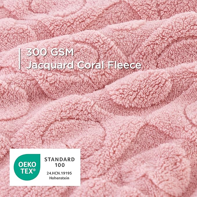 Bedsure Dog Blanket for Small Dogs Washable - Fluffy Fuzzy Puppy Cat Blanket with Premium 300GSM Coral Fleece Soft for Pet Kitten Doggy, Pink, 25x35IN