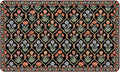 Pet Feeding Mat 20 x 12 Inch, Black Floral Pet Placemat Absorbent Quick-Dry for Food and Water, Waterproof Non Slip Rubber Bowl Pad Mat for Floors