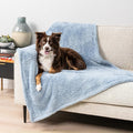 PetAmi Dog Blanket for Large Medium Dogs Blue, Fluffy Soft Puppy Blanket, Sherpa Fleece Cat Blanket for Kitten Doggie, Calming Pet Blanket Throw for Bed Washable Sofa Couch Cover, Large 40x60