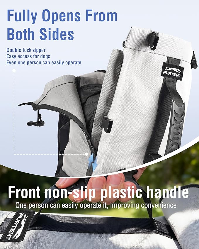 Dog Backpack for Small & Medium Dogs – 4-Layer Safety Pet Carrier with Thick Shoulder Straps, Detachable Waist Bag, Breathable Mesh & Storage Pockets for Travel & Hiking