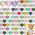 Youyole 120 Pcs Easter Dog Bandana Bulks Bunny Dog Bandanas Rabbit Egg Pet Scarf Soft Cat Triangle Scarfs Easter Day Pet Bandana Bibs for Small and Medium Breed