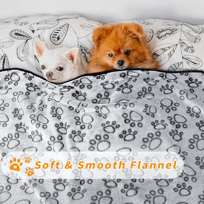 LOKOZ Small Dog Blanket for Medium Large Dogs Fleece Puppy Blanket Washable Dog Blankets for Bed Couch Protection with Cute Paw Print Pet Puppy Cat Blanket
