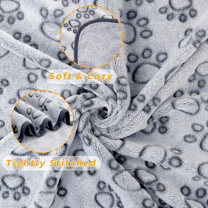 LOKOZ Small Dog Blanket for Medium Large Dogs Fleece Puppy Blanket Washable Dog Blankets for Bed Couch Protection with Cute Paw Print Pet Puppy Cat Blanket