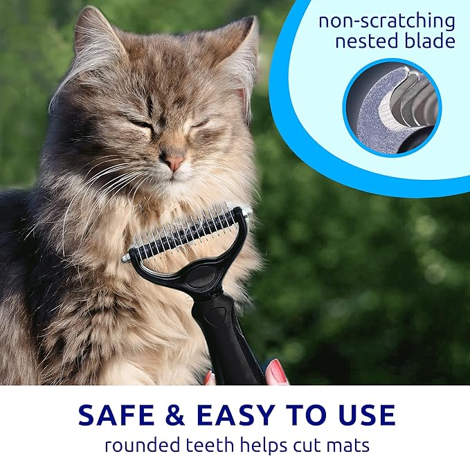 Pat Your Pet Deshedding Dog Brush For Shedding – Cat Brushes For Indoor Cats, Double-Sided Cat Brush Deshedding & Grooming Tool For Long Haired And Short Haired Dogs, Skin-Friendly