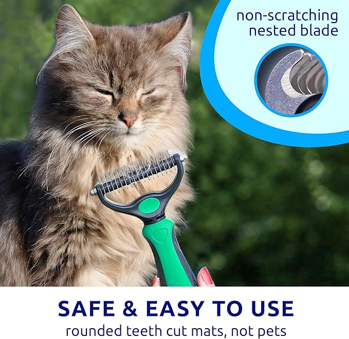 Pat Your Pet Deshedding Dog Brush For Shedding – Cat Brushes For Indoor Cats, Double-Sided Cat Brush Deshedding & Grooming Tool For Long Haired And Short Haired Dogs, Skin-Friendly