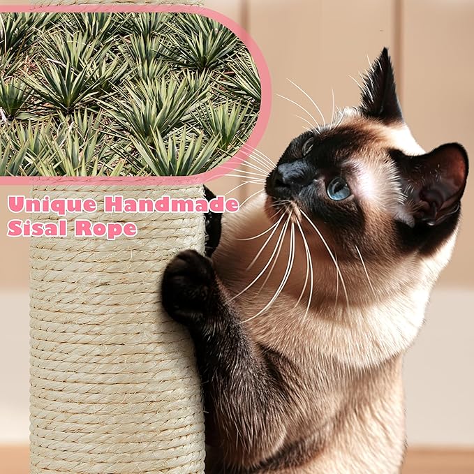 Topeakmart 70.5in Cat Tree, Cat Furniture with 2 Condos & 2 Foam-Padded Perches & Scratching Post & Fur Ball, Cat Tower for Indoor Cats