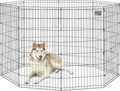 MidWest Homes for Pets Folding Metal Dog Exercise Pen, Indoor/Outdoor Playpen with No Door, Provides 16 Sq Feet of Play Space, 48-Inches Tall, Black E-Coated