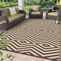 GENIMO Outdoor Rug for Patio Clearance, 8'x10' Reversible Plastic Straw Rugs, Lightweight Waterproof Modern RV Camping Mat for Camper, Balcony, Deck, Backyard, Picnic, Coffee Beige