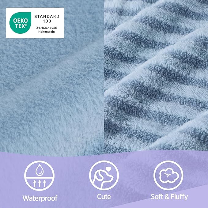 LE SURE Cute Dog Bed for Small Dogs, Orthopedic Waterproof Small Pet Beds with Sides, High Back Non-Slip Bottom and Egg-Crate Foam Puppy Couch Sofa with Washable Removable Cover, Blue