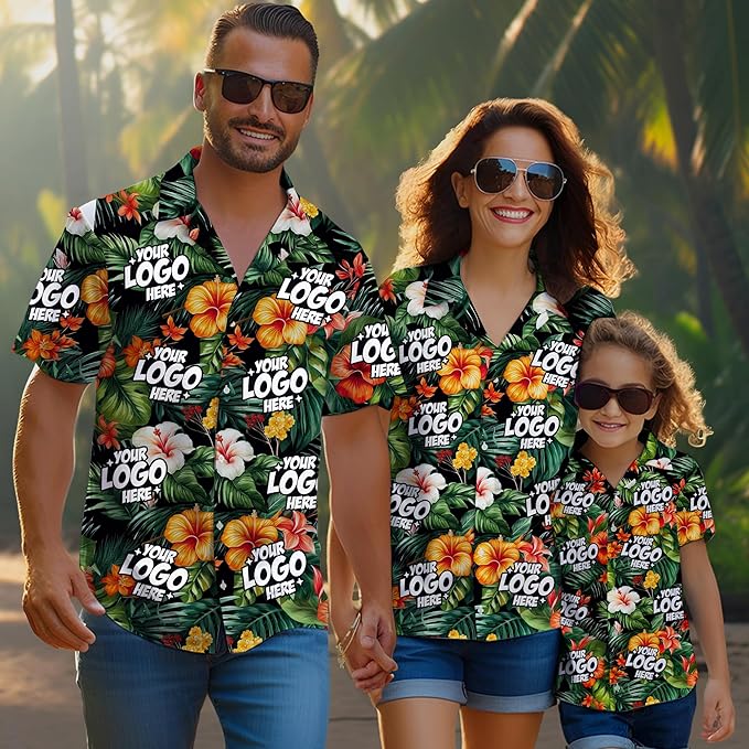 Custom Hawaiian Shirt with Face Photo Picture for Men Women Kids Youth Adult, Tropical Personalized Hawaiian Shirts Gift