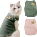 Waffle Knit Cat & Dog T Shirt for Small Dogs, Stretchable Puppy Shirt for Sphynx Cats & Small Breeds, Pet Clothes | Breathable Summer/Winter Apparel for Newborn(2PCS Large)