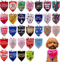 30 Pcs Christmas Happy New Year Dog Bandanas Bulk for Small Dogs Stitch Dog Bandanas Party Grooming S