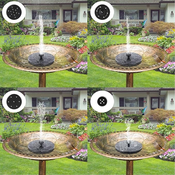 Mademax 1W Solar Bird Bath Fountain Pump, Solar Fountain, Free Standing Floating Solar Powered Water Fountain Pump for Bird Bath, Garden, Pond, Pool, Outdoor
