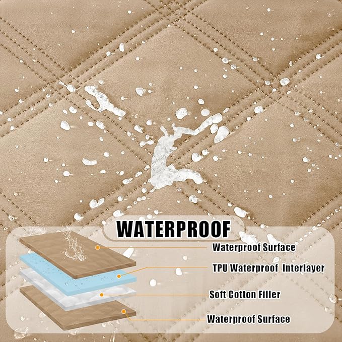 Smiry Waterproof Dog Bed Cover Blanket 40x50, Soft Reversible Pet Blanket, Washable Leakproof Cats Dogs Couch Cover for Sofa, Couch, Furniture, Camel/Camel