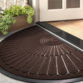 tchdio Door Mat Outdoor Indoor Entrance Doormat-Semicircular Durable Rubber Non Slip Front Door Mat for Outside Inside Entry Entryway Dirt Trapper WelcomeMat for Muddy Paws and Shoes-Brown 24”x47”