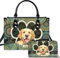 Personalized Pet Mom Leather Handbag – Custom Name Dog Cat Photo Purse, Pet Lover Gifts for Women, Christmas