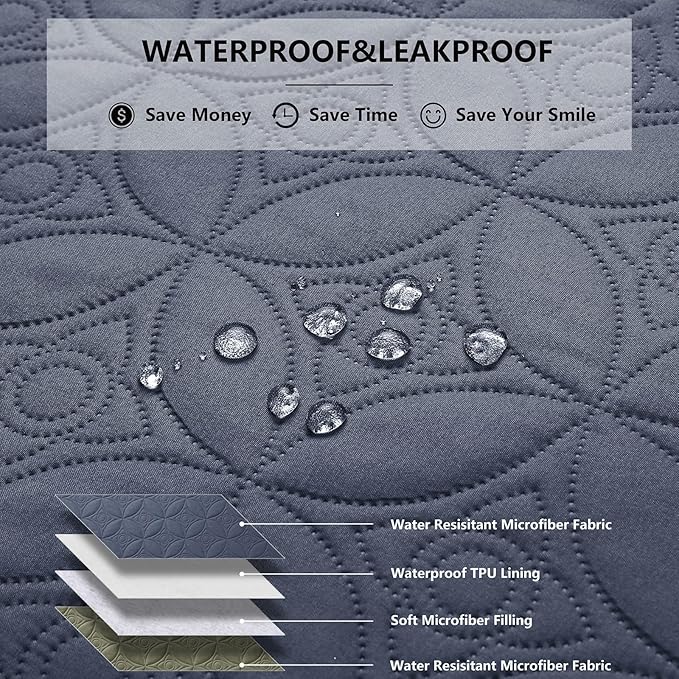 Waterproof Dog Blanket, 30x30 inches Small Pet Couch Covers for Sofa, Chair Bed Furniture Protector from Dogs Washable and Reversible-Blue+Green