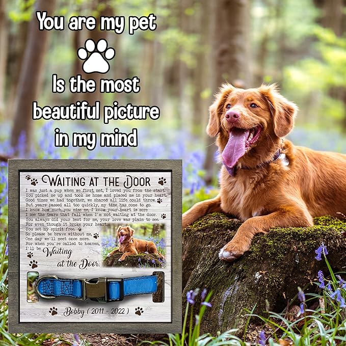 Customized Pet Memorial Picture Frame Dog Picture Loss Gift for Cat Lovers Natural Wood New Puppy Memorial Best Dog Ever Gifts In Memory of Cat Memorial Pet Loss Sign Home Decor