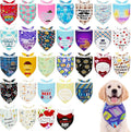 30 Pcs Fathers Day Small Dog Bandanas Bulk 25 Inch Love Dad Dog Bandanas for Medium Dogs Breed Best Dad Dogs Bandana Large Cats Grooming M