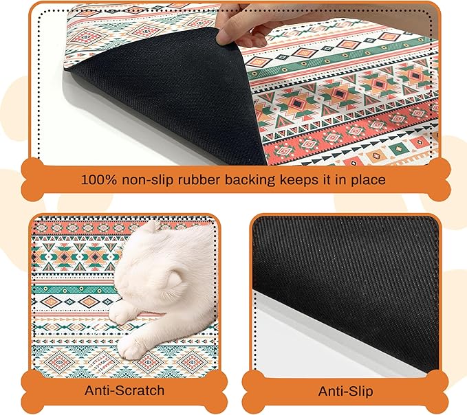 Pet Feeding Mat for Floors Waterproof Dog Mat for Food and Water Absorbent Quick Dry Non Slip mat for Cat Bowls