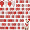 Chunful 100 Pieces Christmas Dog Bandanas Bulk Red and White Xmas Bandanas for Dogs Triangle Scarf Bib Kerchief Set for Small Medium Large Doggie Christmas Costume Decor(31.5 x 21.7 x 21.7)