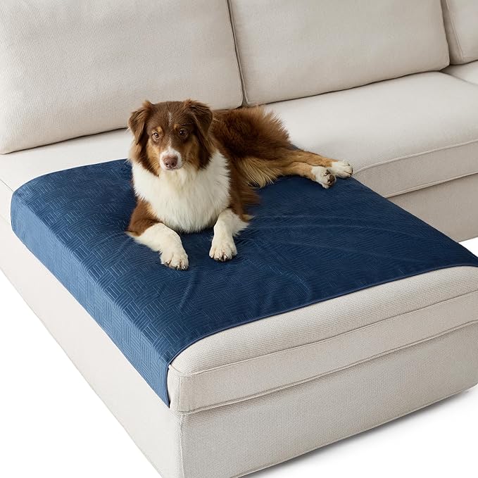 Bedsure Waterproof Couch Cover for Dogs Washable - Waterproof Blanket for Large Dogs Couch Sofa Cozy, Lightweight Furniture Protector for Pet Cat Quick Drying Puppy, Navy, 40x50IN