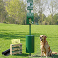Dog Waste Station Outdoor, Pet Waste Disposal Station Rustproof Aluminum with 10 Gallon Trash Can, 600 Dog Poop Bags & 50 Liners for Parks, Trails, HOA Communities, Backyards