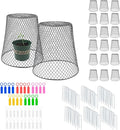 Anothera 20Pcs Chicken Wire Cloche Plant Covers, 9.2×9.2 Inches Plant Protectors from Animals, Metal Garden Plant Cages for Outdoor Plants, Keep Rabbits, Squirrels, Birds Out