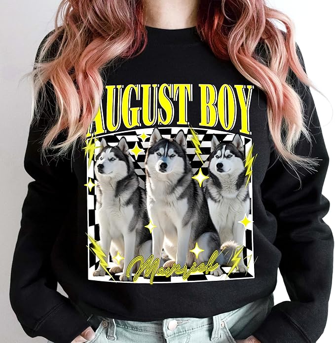 H-DEWALL Custom Shirts Custom Bootleg Rap Shirt for Him Custom Face Shirt with Photo Pet Custom Tees Gift for Dog Cat Lover