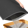 ESTHELLO Cat Litter Mat, Cat Litter Trapping Mat, Honeycomb Double Layer Design, Easy to Clean,Washable (24’ ’ x 15’ ’ Black