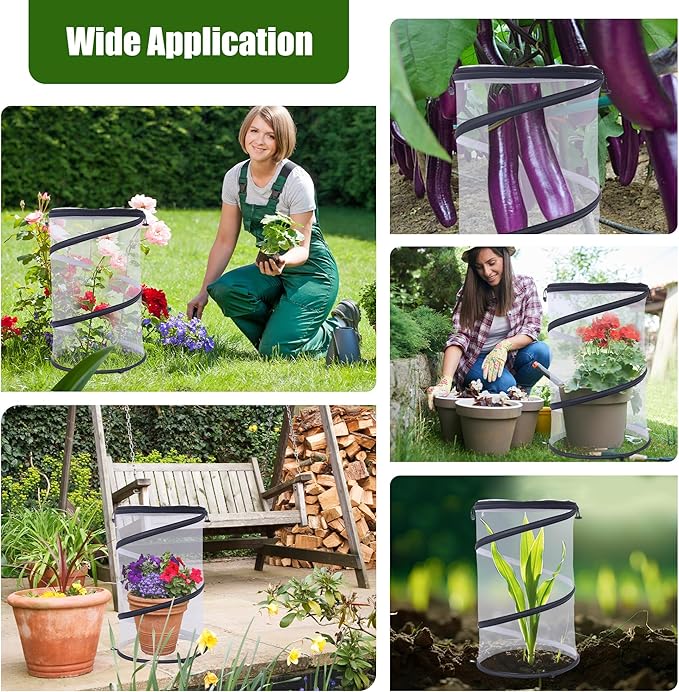 Plant Covers from Animals 20" H X 13" D, 4 PCS Garden Covers Cloches to Keep Animals Out for Outdoor Plants Protectors