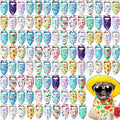 Sweetude 100 Pieces Hawaiian Dog Bandanas Bulk,Summer Bandanas for Dogs Fruit Flamingo Palm Leaves Pattern Pet Triangle Scarf Puppy Kerchief Bibs for Medium Small Pets Summer Costume Accessories