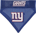 NFL DOG BANDANA - NEW YORK GIANTS REVERSIBLE PET BANDANA. 2 Sided Sports Bandana with a PREMIUM Embroidery TEAM LOGO, Large/X-Large. - 2 Sizes & 32 NFL Teams available