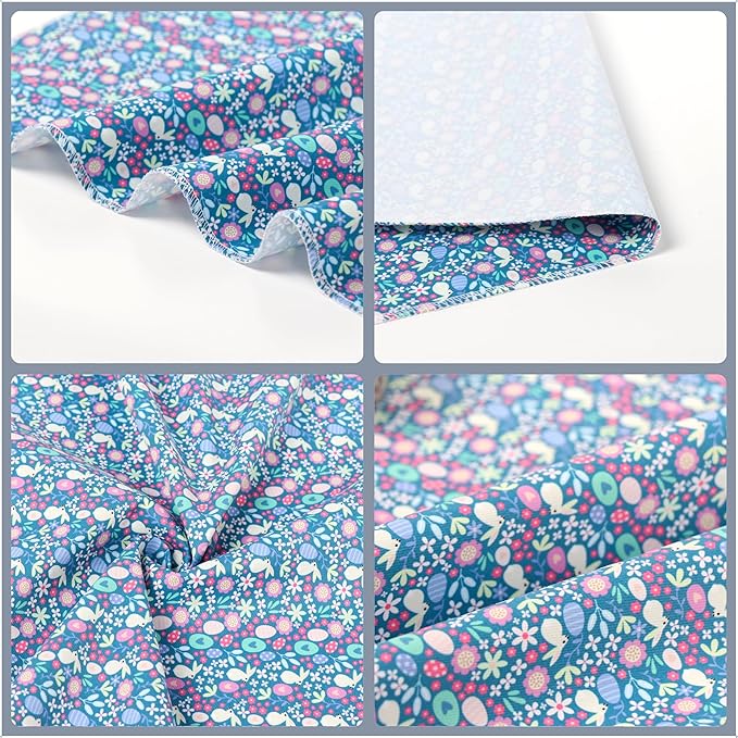 ARING PET Easter Dog Bandanas, Blue Rabbit Egg Pet Bandana Scarf Triangle Bibs for Puppy Small Medium Large Boy Girl Dogs Cats-L