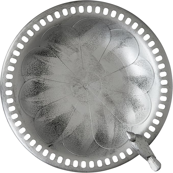 Outdoor Garden Bird Bath - Silver - Weather Resistant Polyresin - 30 Inch - Backyard Expressions