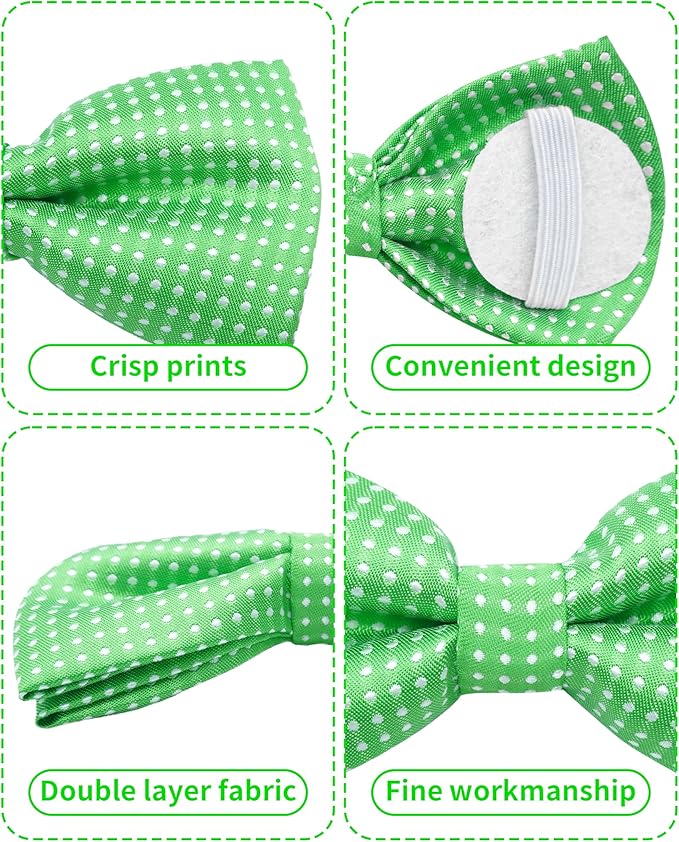 PET SHOW 8 Pack Dot Big Dogs Collar Embellishment Attachment Bow Ties for Medium Large Dogs Collar Charms Accessories Slides Bowties for Birthday Wedding Parties Assorted