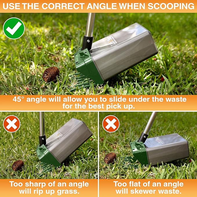 Neater Pet Brands Lift N’ Bag 2.0 Dog Pooper Scooper with Bag Attachment & 22" Pole for Small to Large Dogs, New & Improved Design, 15 Refill Bags, Heavy Duty Dog Poop Scooper for Yard, One-Hand Use