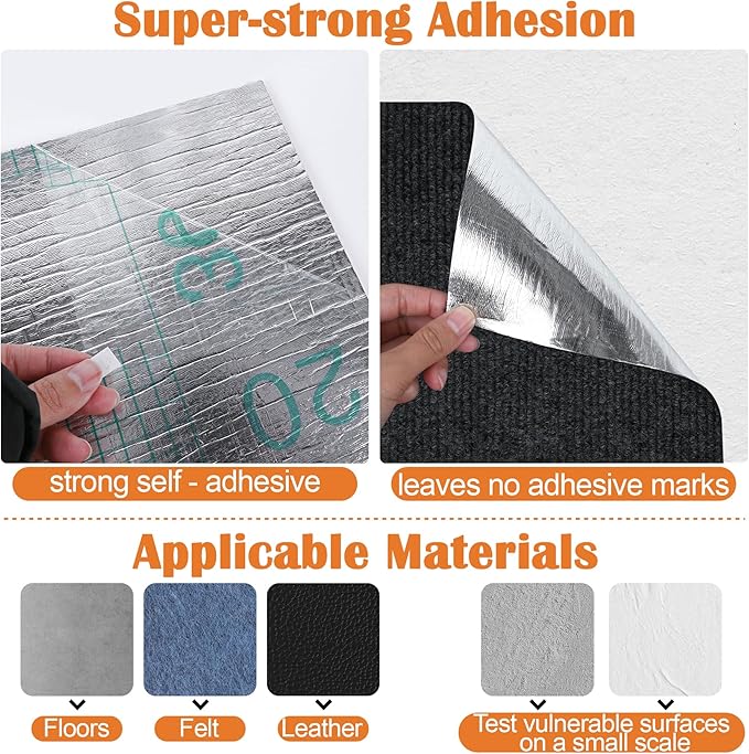 Cat Scratch Furniture Protector - 158" x 17" Trimmable Self-Adhesive Cats Claws Scratch Pads, DIY Cat Climbing Couch Protector for Scratch Post Cat Tree Replacement Indoor (Black)