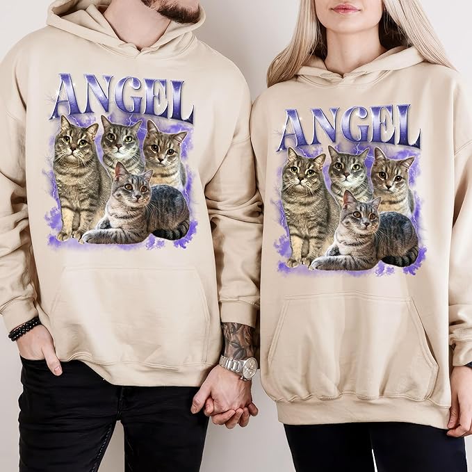 Mit & Mia Custom Your Own Bootleg Rap Shirts for Boyfriend Girlfriend Face Shirt with Photo Gift for Him Her Pet Lovers