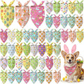 Abbylike 50 Pcs Easter Dog Bandanas Bulk Bunny Egg Carrot Bandanas for Dogs Triangle Kerchief Bibs Scarf Set for Pet Easter Costume Photo Props Accessories Pet Shops, 25 Styles (25.6 x 17.7 x 17.7)