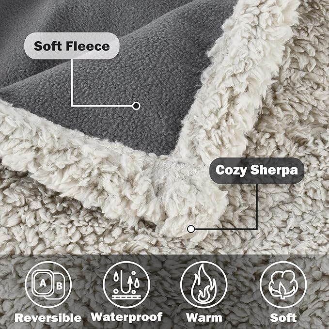 Kritter Planet Waterproof Dog Blanket, Reversible Water Proof Pet Blanket for Couch, Bed & Car, Washable Couch Covers for Medium Dogs - Protects Furniture from Fur, Dirt, and Accidents