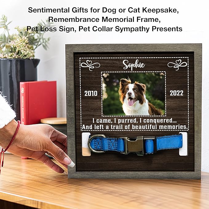 Customized Dog Picture Frames for Dogs That Passed Personalized Gifts for Pets Cat Memorial Frames Pet Photo Frames and Memorials Loss of Cat Gifts Rainbow Bridge Puppy Loss Gifts