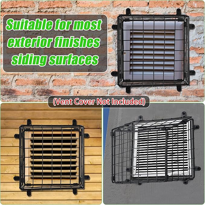 Dryer Vent Cover Guard Outside, Dryer Exhaust Vent Cover Bird Guard Protector to Prevents Birds from Entering, Universal Bird Cage for 3" to 4" Bathroom Outdoor Exhaust Ventilation Fan, 7"x7"x4.5"