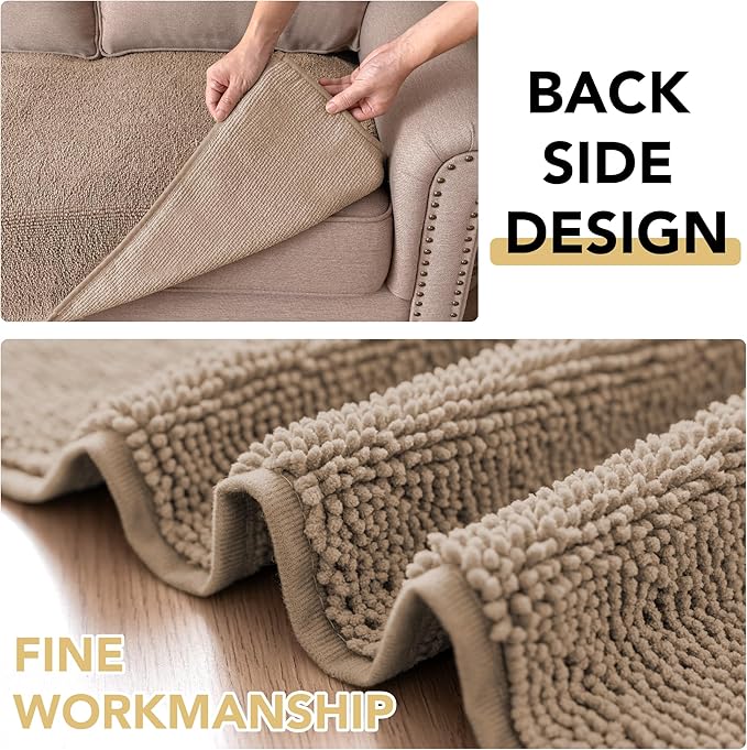 H.VERSAILTEX Non Slip Pet Couch Cover Chenille Dog Bed Protector Thick Soft Sofa Slipcover Pet Friendly Washable Couch Cushion Covers for Pets (30" x 53", Sand)