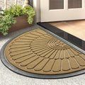 tchdio Door Mat Outdoor Indoor Entrance Doormat-Semicircular Durable Rubber Non Slip Front Door Mat for Outside Inside Entry Entryway Dirt Trapper WelcomeMat for Muddy Paws and Shoes-Yellow 24”x36”
