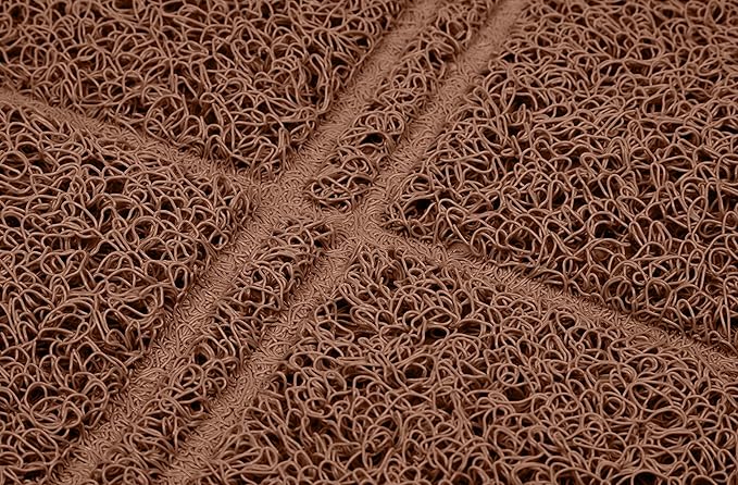 Amazon Basics Less-Mess Cat Litter Box Mat,24" x 35",Unscented,Brown,(Pack of 10)