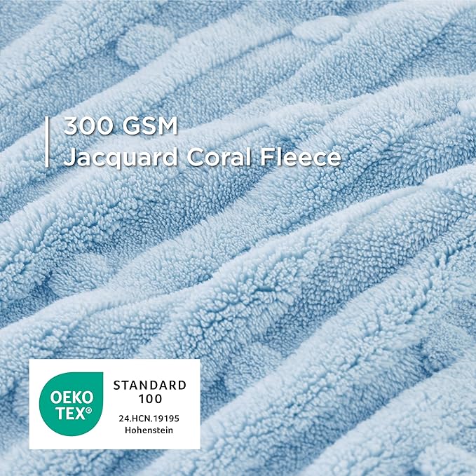 Bedsure Dog Blanket for Large Dogs Washable - Fluffy Fuzzy Puppy Cat Blanket with Premium 300GSM Coral Fleece Soft for Pet Kitten Doggy, Blue, 40x50IN