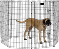 MidWest Homes for Pets Dog Exercise Pen & Playpen, 24" W x 48" H, with Door, Black
