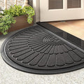 tchdio Door Mat Outdoor Indoor Entrance Doormat-Semicircular Durable Rubber Non Slip Front Door Mat for Outside Inside Entry Entryway Dirt Trapper WelcomeMat for Muddy Paws and Shoes-Grey 17”x30”